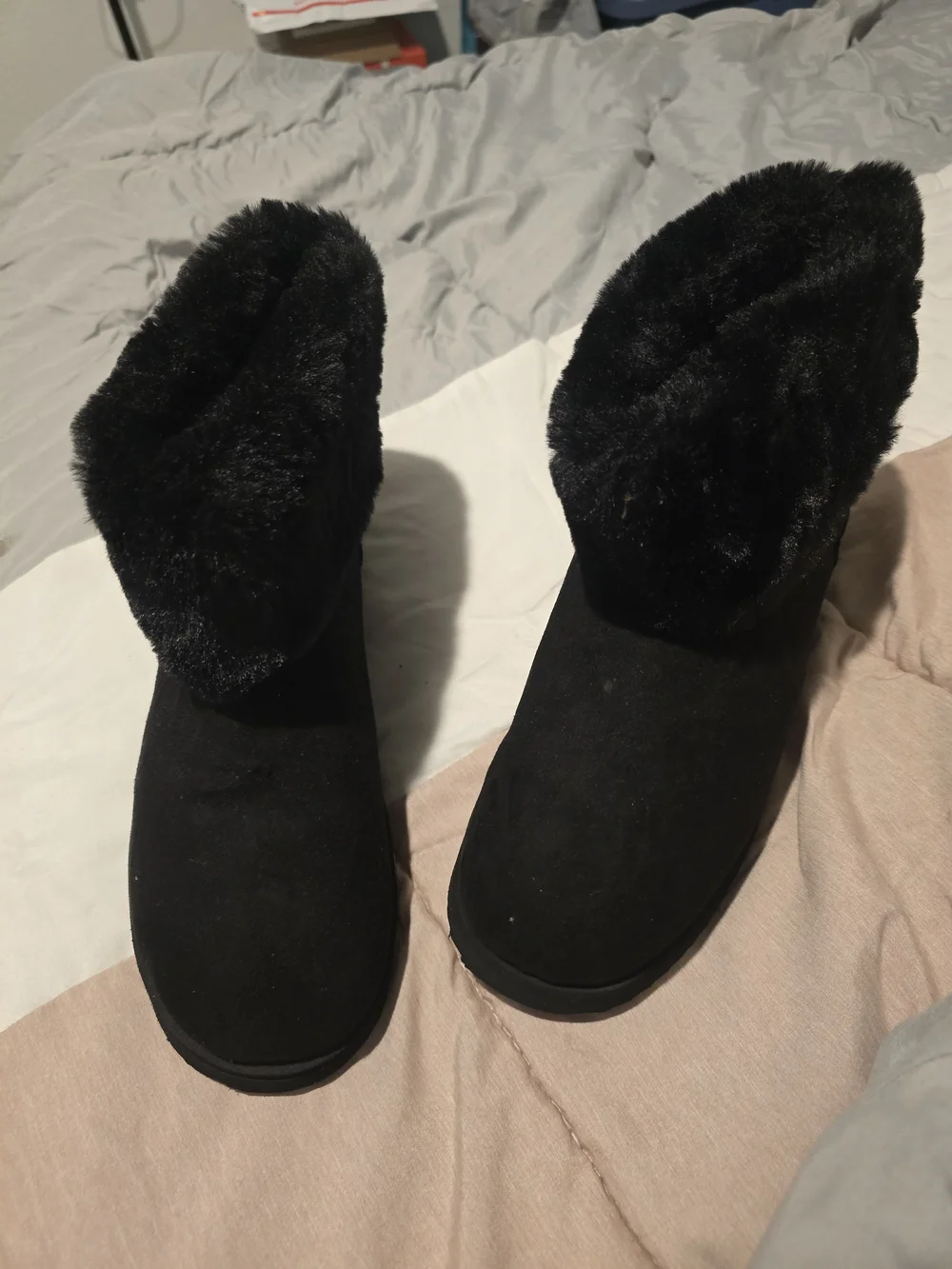 Women's Black Faux Fur Winter Boots